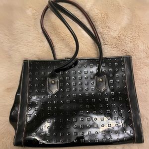 Arcadia patent leather top handle